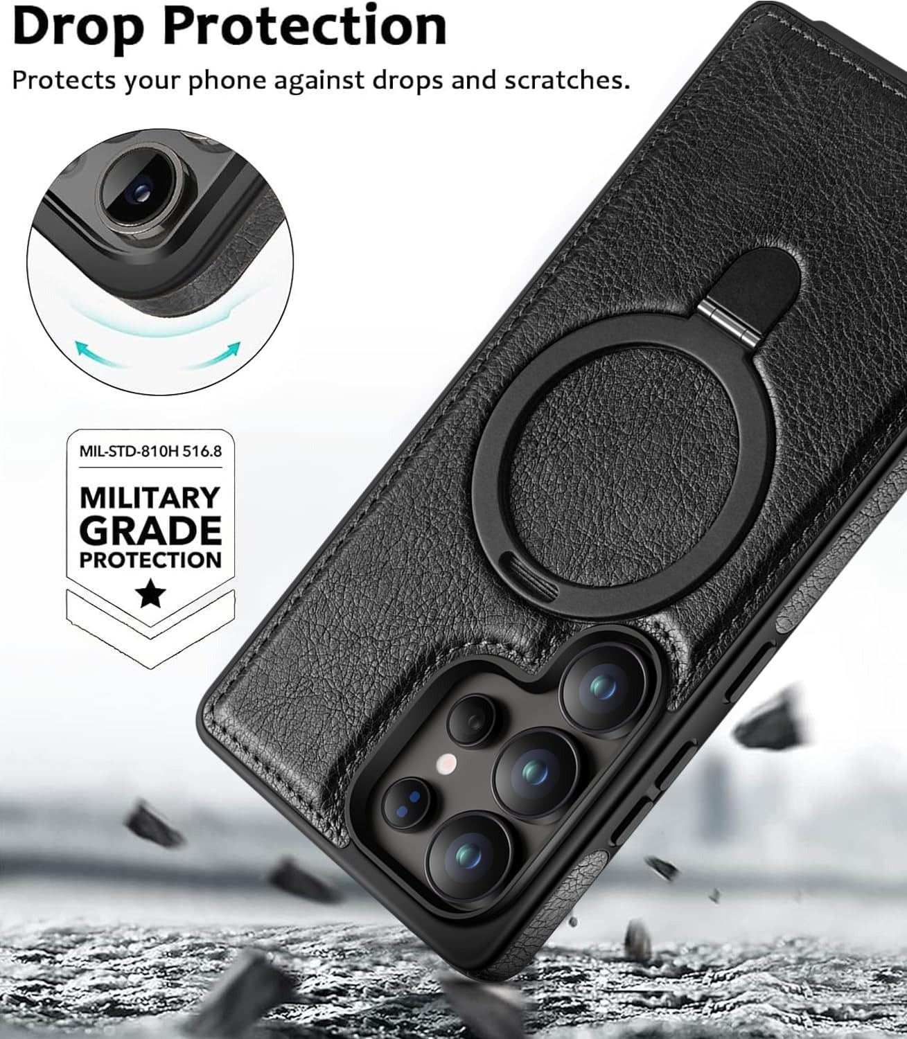 Samsung Galaxy S25 Ultra Vegan Leather Case with Magsafe and Stand