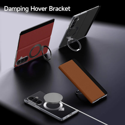 Samsung Z Fold8 Ultra SULADA Leather Case, S-View Window Magnetic Ring Holder Kickstand Cover with Magsafe