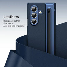 Samsung Galaxy Z Fold7 Plating Leather Case with Stylus & Glass Protection