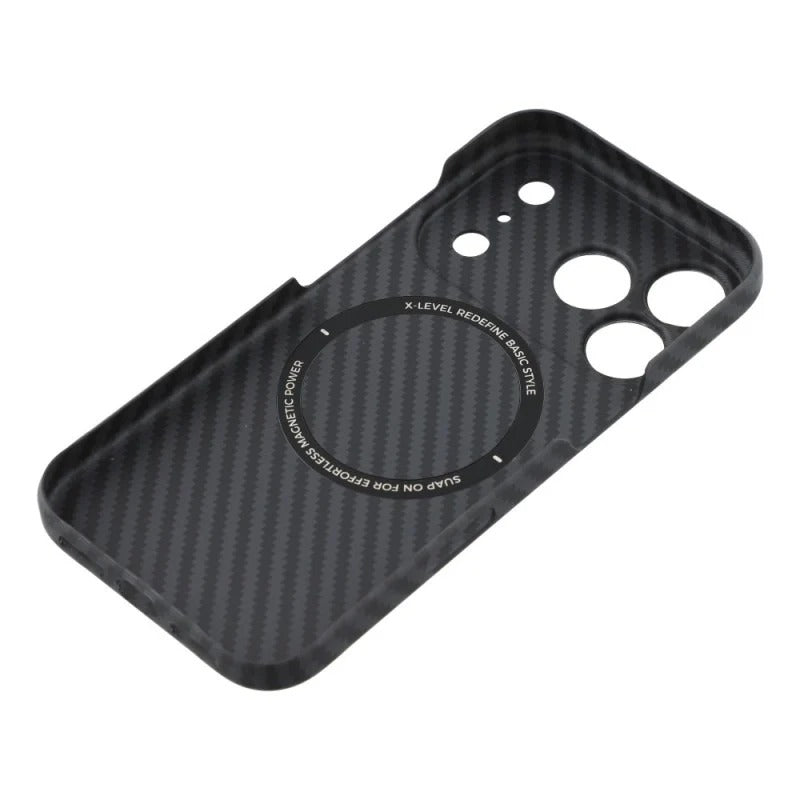 iPhone 18 Pro Max X-Level Magnet Nanofiber Carbon Case 0.8mm with MagSafe - Black