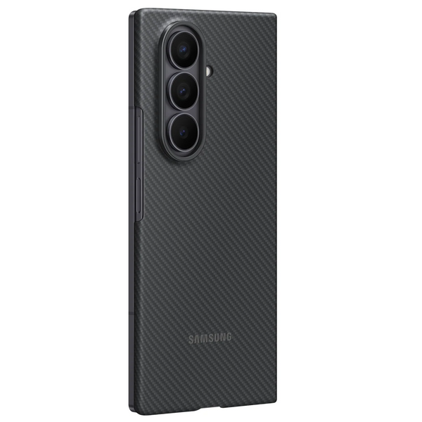Samsung Z Fold8 Ultra 0.8mm Aramid Carbon Fiber Back Cover with Logo (Only Back) - Black