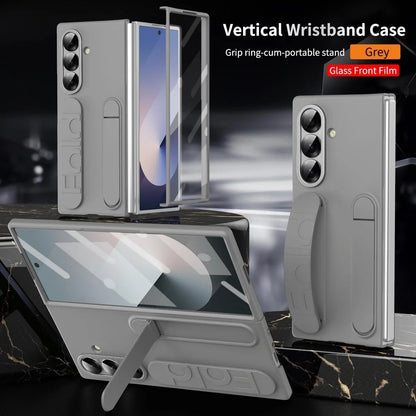 Samsung Z Fold8 Ultra Skin Feel Silicon Case with Kickstand & Band in Built Front Glass
