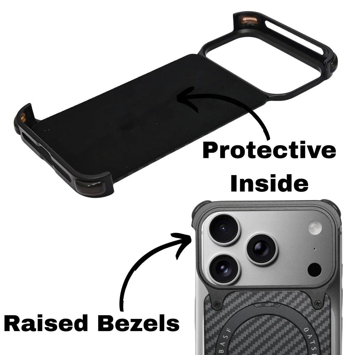 iPhone 17 Pro Max Metal Carbon Case with Stand and Magsafe