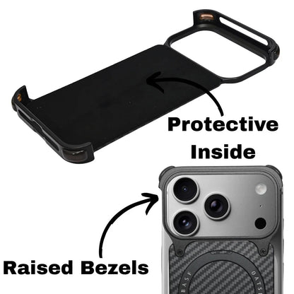 iPhone 17 Pro Max Metal Carbon Case with Stand and Magsafe