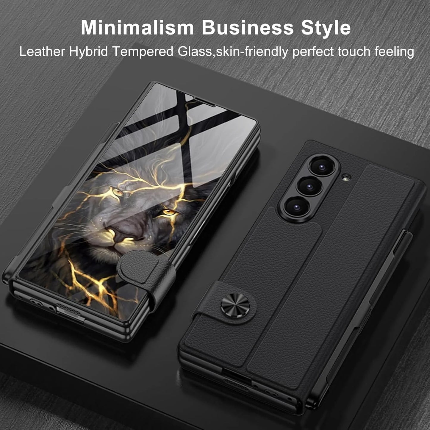 Samsung Galaxy Z Fold 6 Deer Pattern Gkk Original Glass Flip Case with S-Pen & Front Glass Protection