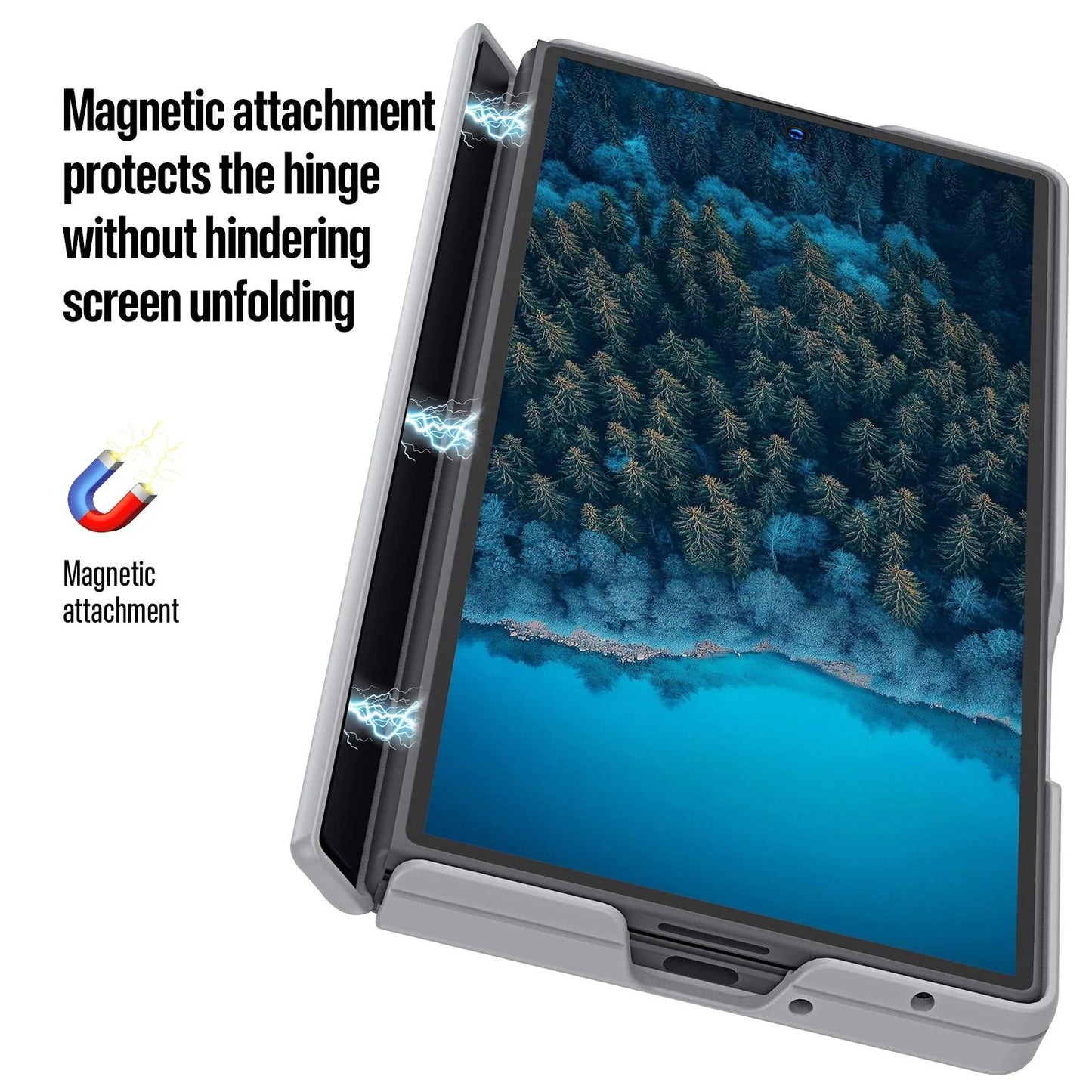 Samsung Z Fold8 Ultra Skin Feel Smoke, Dual Central Axis Magsafe Case with Hinge Protection