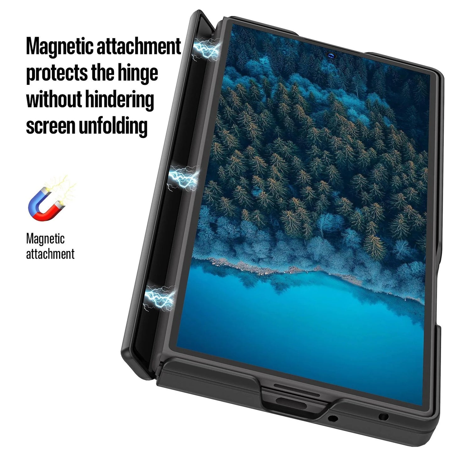 Samsung Z Fold8 Ultra Skin Feel Smoke, Dual Central Axis Magsafe Case with Hinge Protection