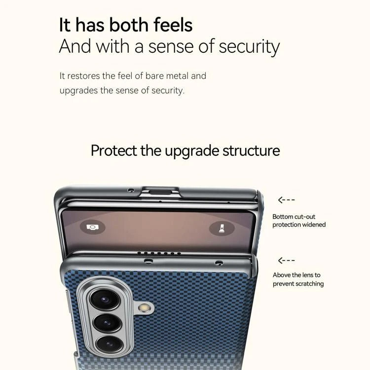 Samsung Z Fold8 Ultra SULADA Carbon Case, Kevlar Woven Carbon Texture Magnetic Cover with Hinge Protection Magsafe (No Front)