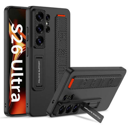 Samsung Galaxy S26 Ultra 5G GKK Mech Style Ultra-thin Folding PC Case with Camera Glass Protection