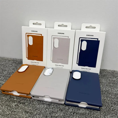 Samsung Z Fold8 Leather Case, Kindsuit Slim Leather Back Cover - Brown