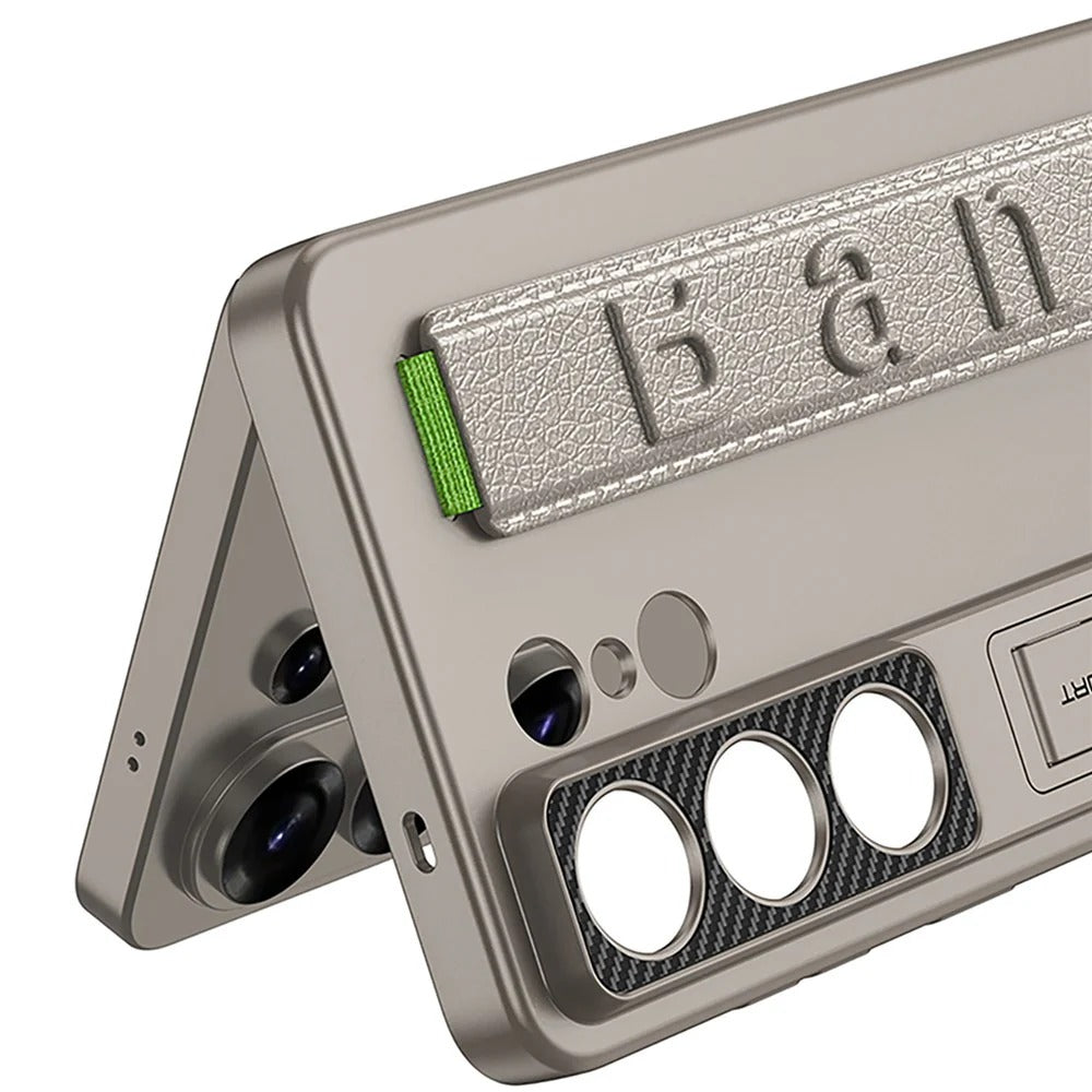 Samsung Galaxy S26 Ultra 5G GKK Mech Style Ultra-thin Folding PC Case with Camera Glass Protection