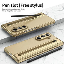 Samsung Galaxy Z Fold7 Plating Leather Case with Stylus & Glass Protection