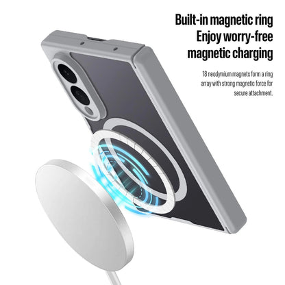 Samsung Z Fold8 Skin Feel Smoke, Dual Central Axis Magsafe Case with Hinge Protection