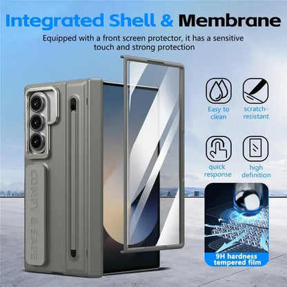 Samsung Z Fold8 Ultra Skin Feel S-Pen Case with Metal Camera Kickstand with Hinge Protection