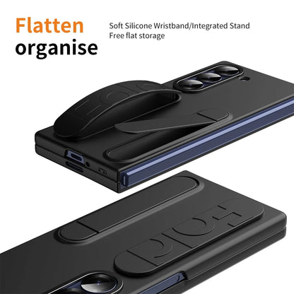 Samsung Z Fold8 Ultra Skin Feel Silicon Case with Kickstand & Band in Built Front Glass