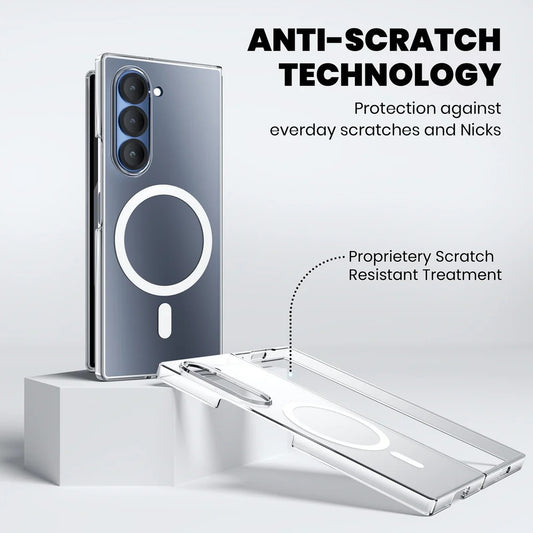 Samsung Galaxy Z Fold 5 Crystal Clear Anti-Yellow Hard PC Magsafe Case - Clear