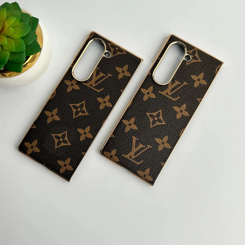 Samsung Galaxy Z Fold7 Luxury Gold Plated Leather Case