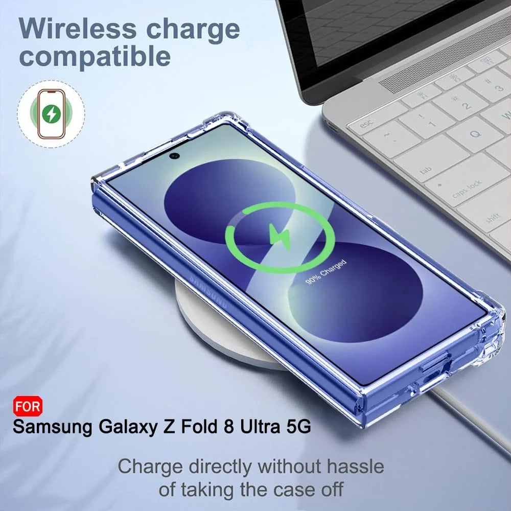 Samsung Z Fold8 Ultra Transparent Case, Crystal Clear Soft TPU Raised Corner Edges