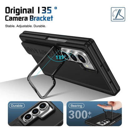 Samsung Galaxy Z Fold 7 Skin Feel Hard Case with Silicon Strap, Hinge & Front Glass
