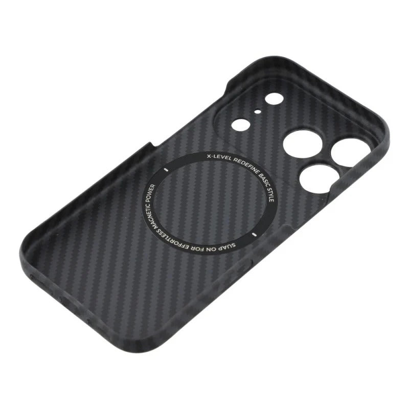 iPhone 17 Pro Max X-LEVEL 0.6mm Carbon Fiber Case with Magsafe - Black