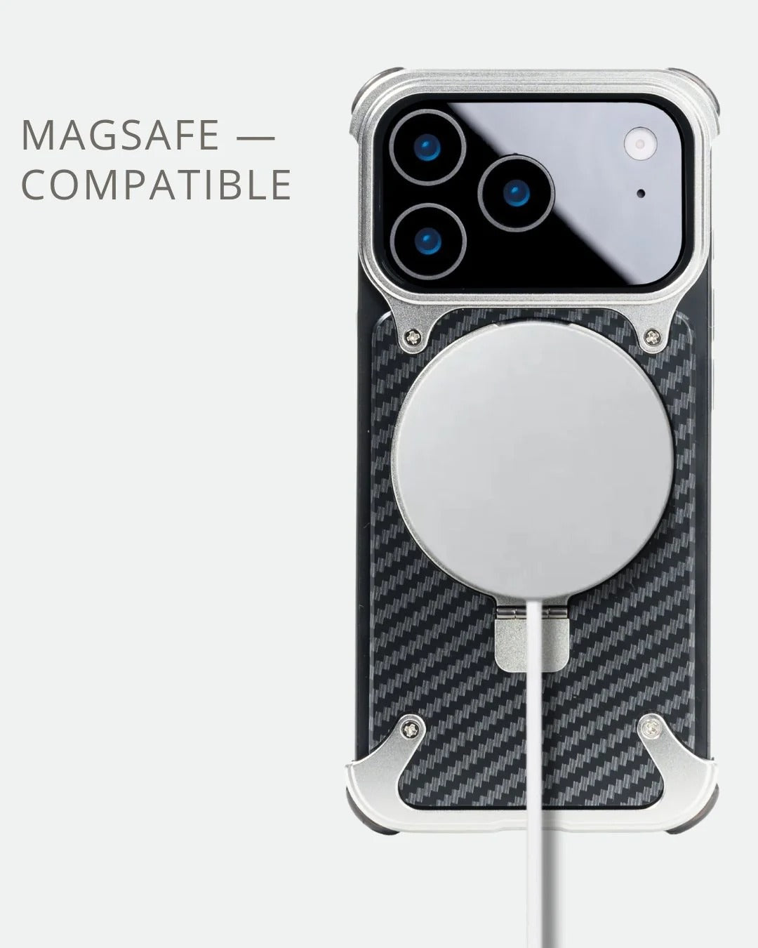 iPhone 17 Pro Max Metal Carbon Case with Stand and Magsafe