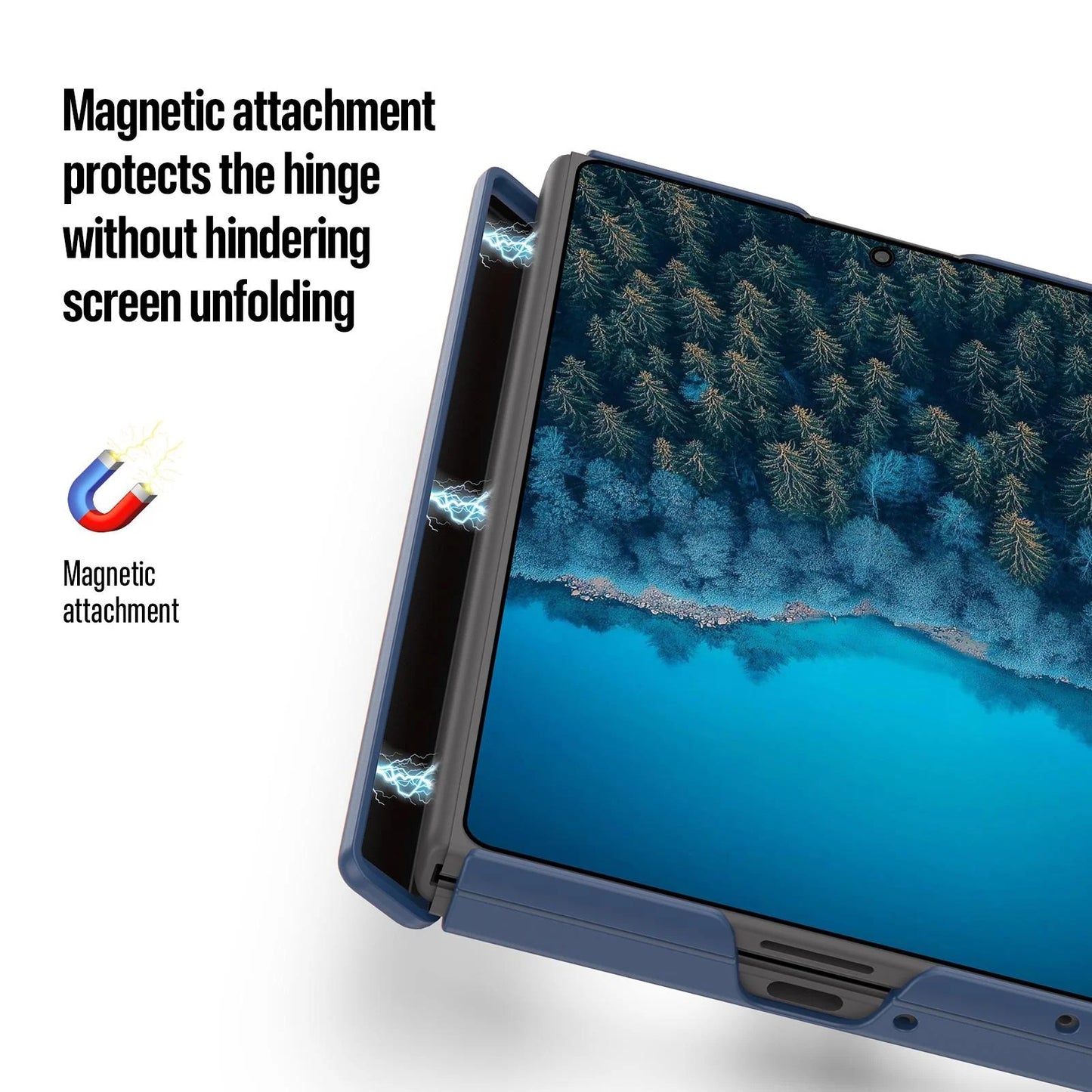 Samsung Z Fold8 Skin Feel Smoke, Dual Central Axis Magsafe Case with Hinge Protection