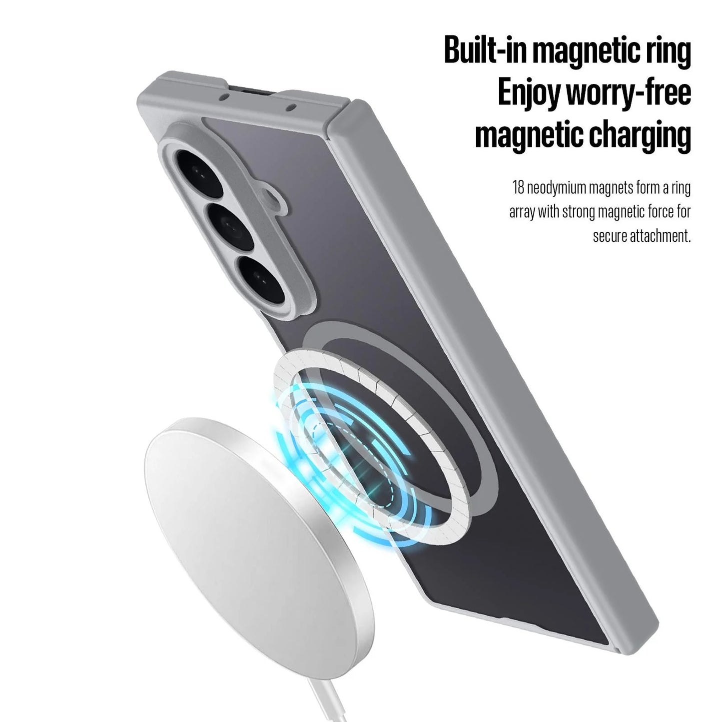 Samsung Z Fold8 Ultra Skin Feel Smoke, Dual Central Axis Magsafe Case with Hinge Protection