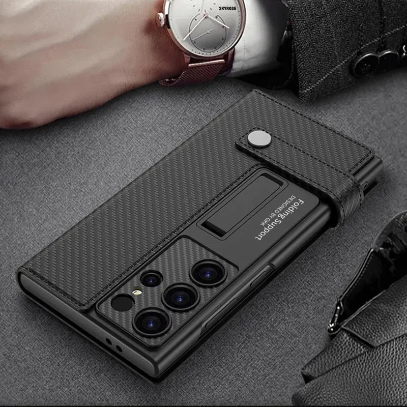 Samsung Galaxy S24 Ultra GKK Clamshell Leather Flip Wallet Case Cover
