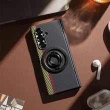 Samsung Galaxy Z Fold 6 Dual Shade Carbon Case with HInge & Glass Protection (Detachable Magfit Stand Included)