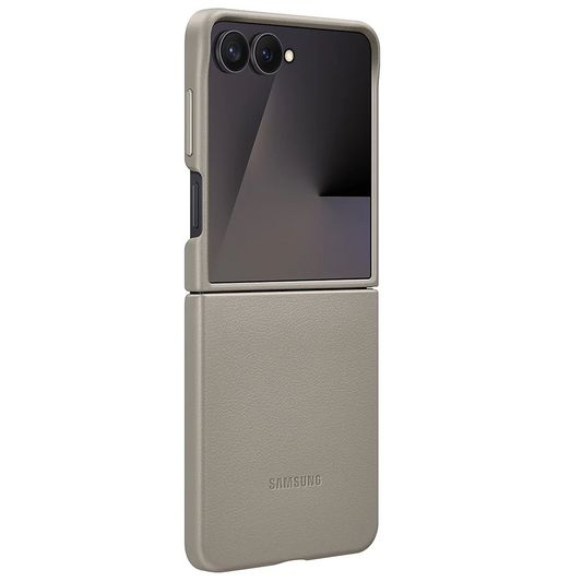 Samsung Galaxy Z Flip7 Leather Protective Shell Cover Back Cover - Titanium