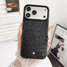 iPhone 18 Pro Max Leather Cover Premium Look Leather Case - Black