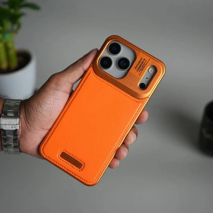 iPhone 18 Pro Max Aero Flex Metallic Leather MagSafe Case with Aroma - Orange
