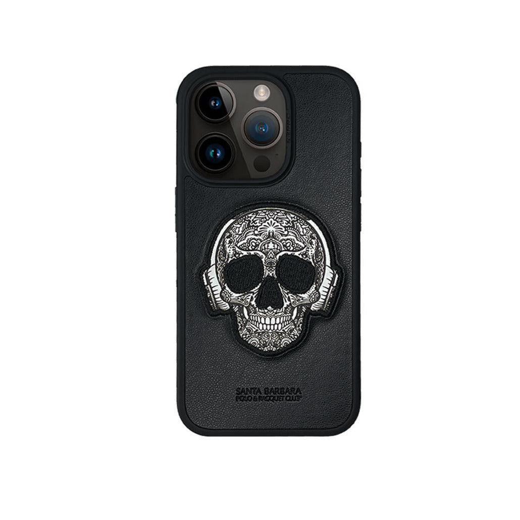 iPhone 15 Pro Max Santa Barbara Patti Series Leather Case - Black
