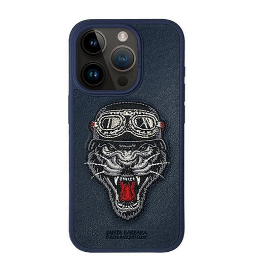 iPhone 15 Pro Santa Barbara Patti Series Leather Case - Blue
