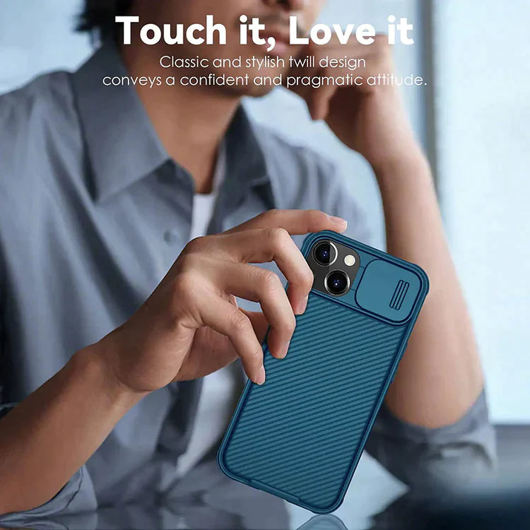 Nillkin iPhone 14 Plus Cam-shield Pro Case with Camera Protection - Blue