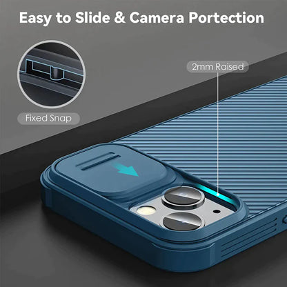 Nillkin iPhone 14 Plus Cam-shield Pro Case with Camera Protection - Blue