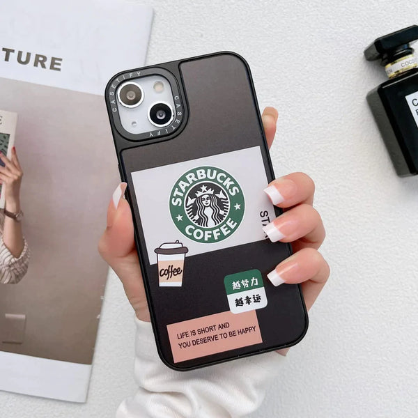 iPhone 13 Starbucks Reflective Mirror Case - Coffee