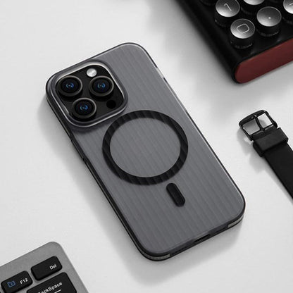 iPhone 16 Pro Max Corrugated Hybrid Matte Frosted Case with Magsafe - Black