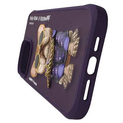 iPhone 14 Pro Max Nimmy Jacket Series Embroidery Case Cover - Deep Purple