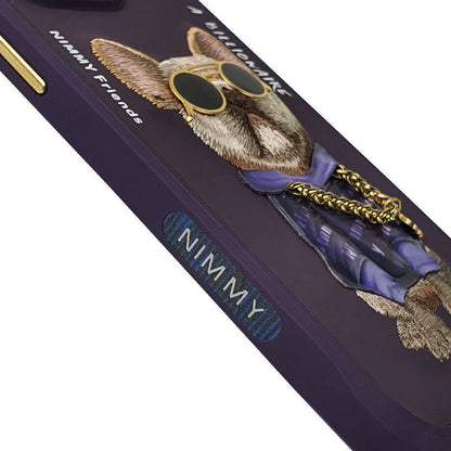 iPhone 14 Pro Max Nimmy Jacket Series Embroidery Case Cover - Deep Purple