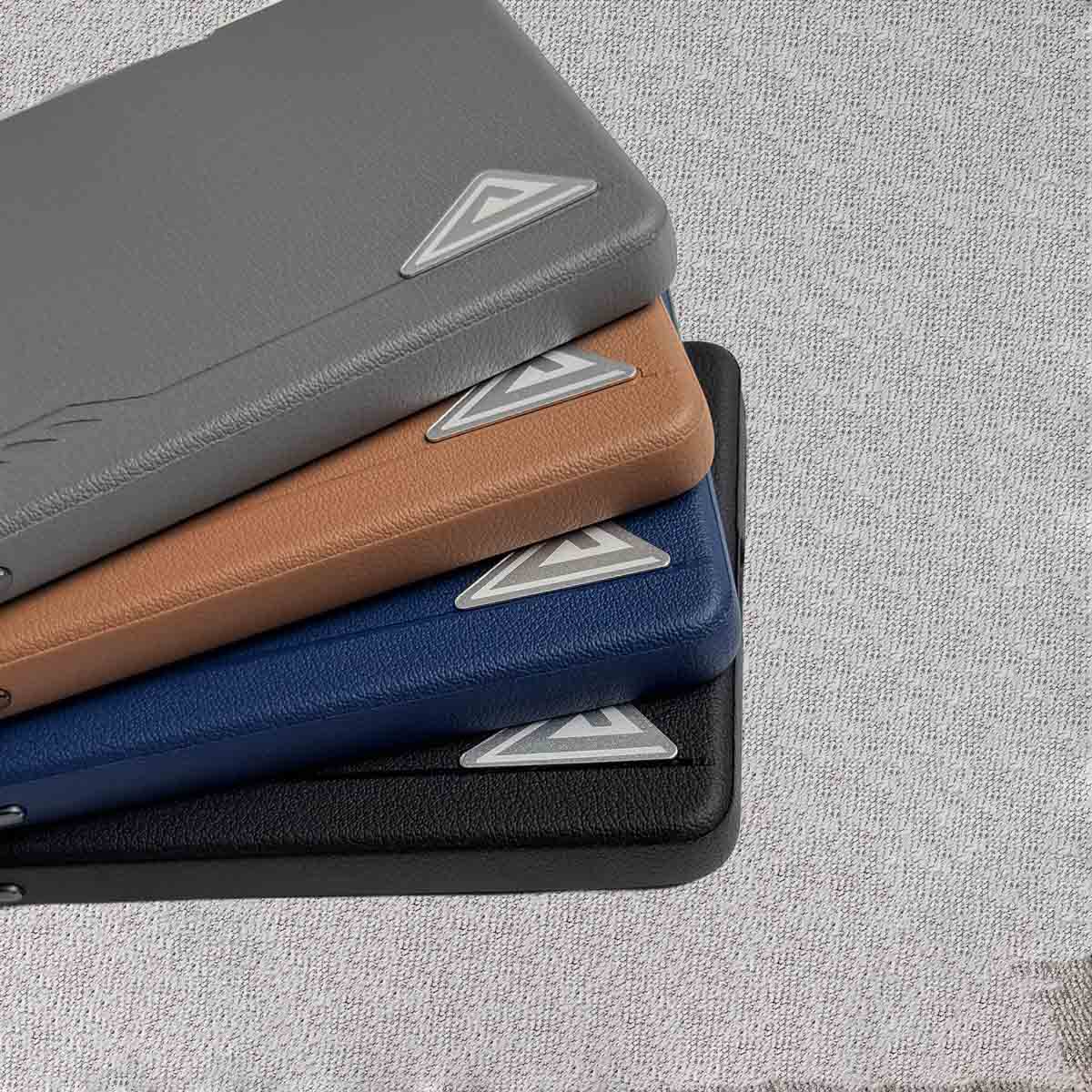 Samsung Galaxy S24 Ultra Leather Protection Case with Metal Button - Gray
