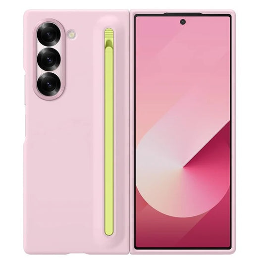 Samsung Galaxy Z Fold6 Slim Skin Feel S Pen Case with Front Glass Protection & Stylus - Pink