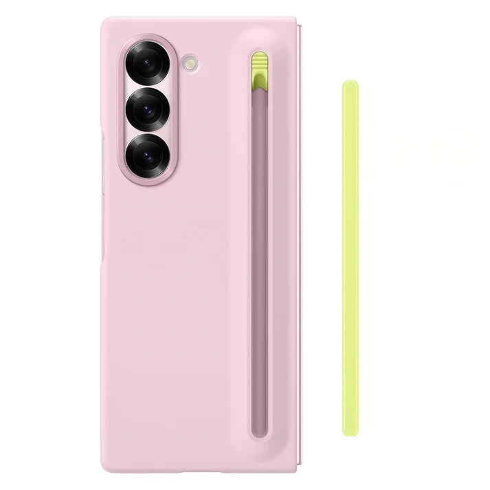 Samsung Galaxy Z Fold 5 Slim Skin Feel S Pen Case with Inbuilt Glass Protection & Stylus - Pink