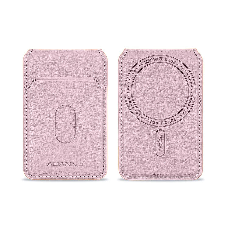 Leather MagSafe Wallet – Magnetic Stand Wallet Three Card Holder for iPhone -  Pink
