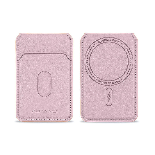 Leather MagSafe Wallet – Magnetic Stand Wallet Three Card Holder for iPhone -  Pink