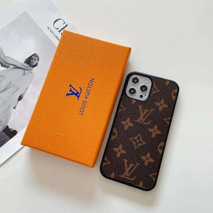 iPhone 15 Pro Max Louis Vuitton LV Leather Case - Brown