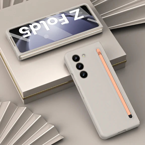 Samsung Galaxy Z Fold 5 Skin Feel Slim Matte Case with Stylus - Sand