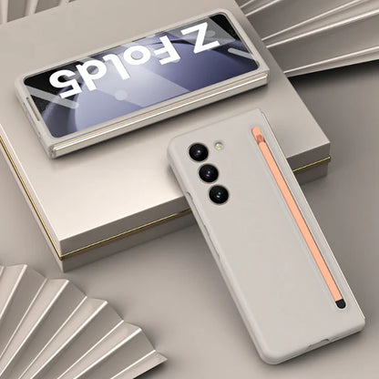 Samsung Galaxy Z Fold 5 Skin Feel Slim Matte Case with Stylus - Sand