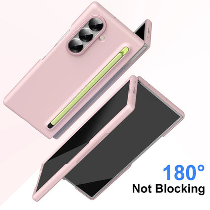 Samsung Galaxy Z Fold6 Slim Skin Feel S Pen Case with Front Glass Protection & Stylus - Pink