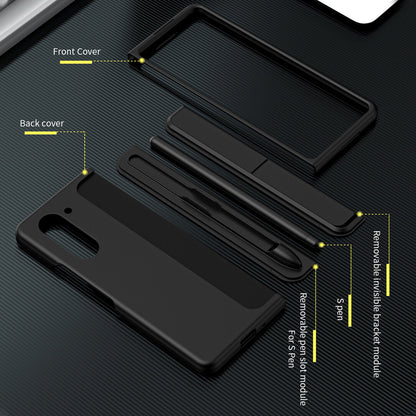 Samsung Galaxy Z Fold 5 Shockproof S Pen Stand Cover-Green